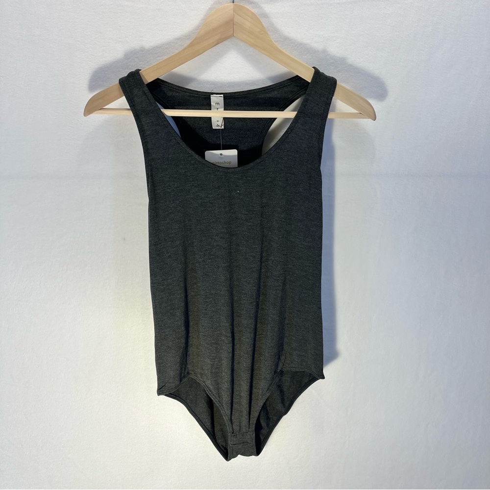 Mittoshop Tank Bodysuit Women’s Medium Black NWT  Made In USA ST#BT5297